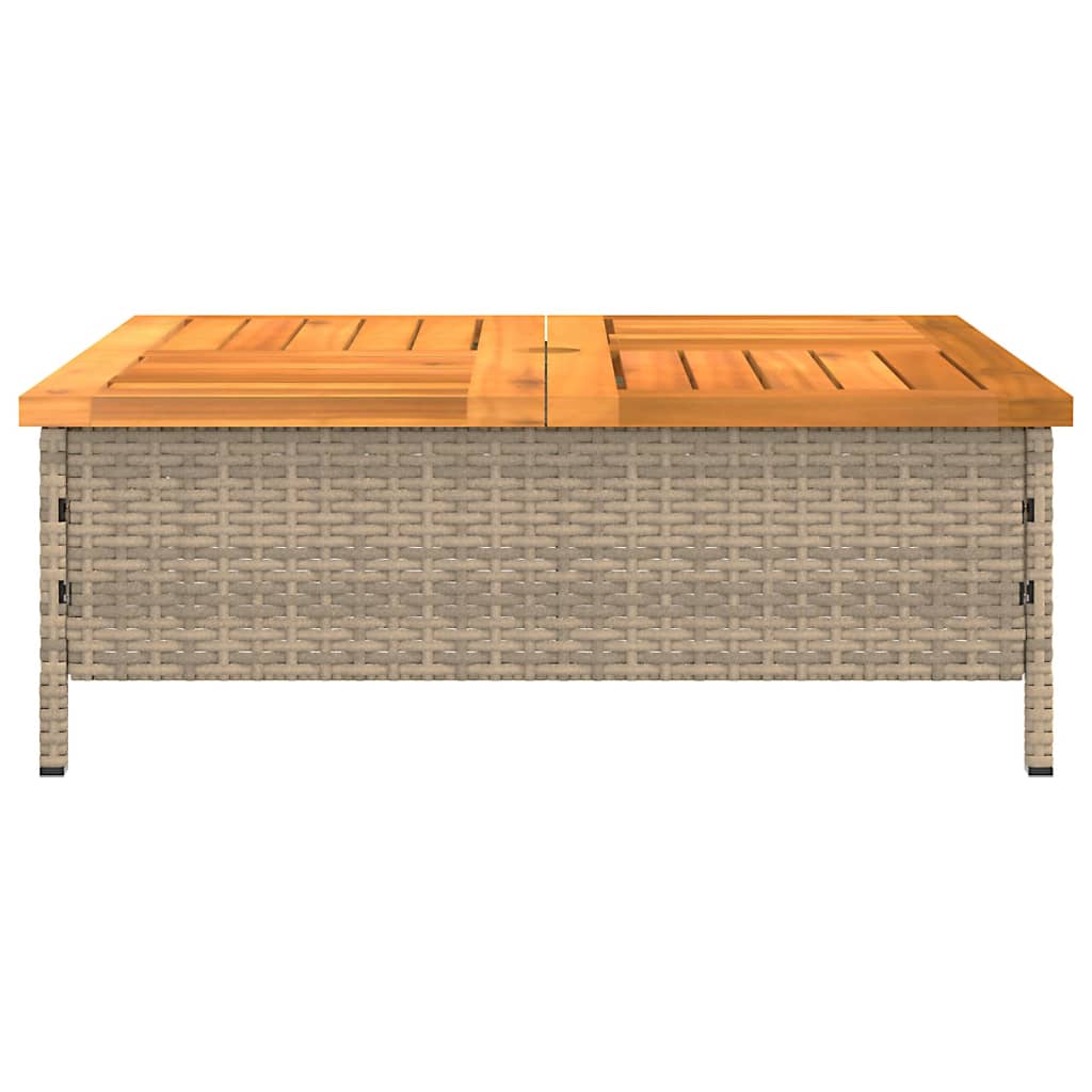 Tuintafel 70X70X25 Cm Poly Rattan En Acaciahout