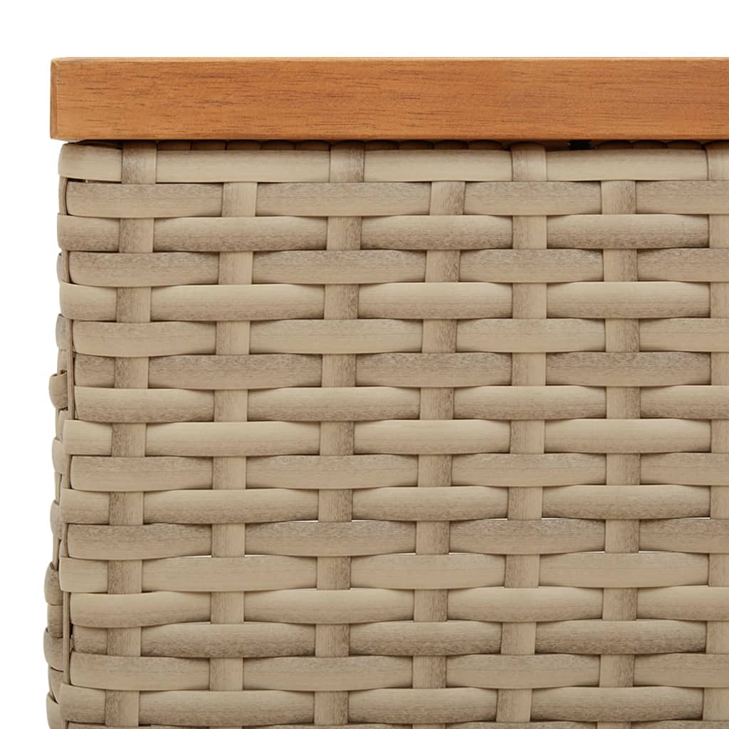 Tuintafel 70X70X25 Cm Poly Rattan En Acaciahout