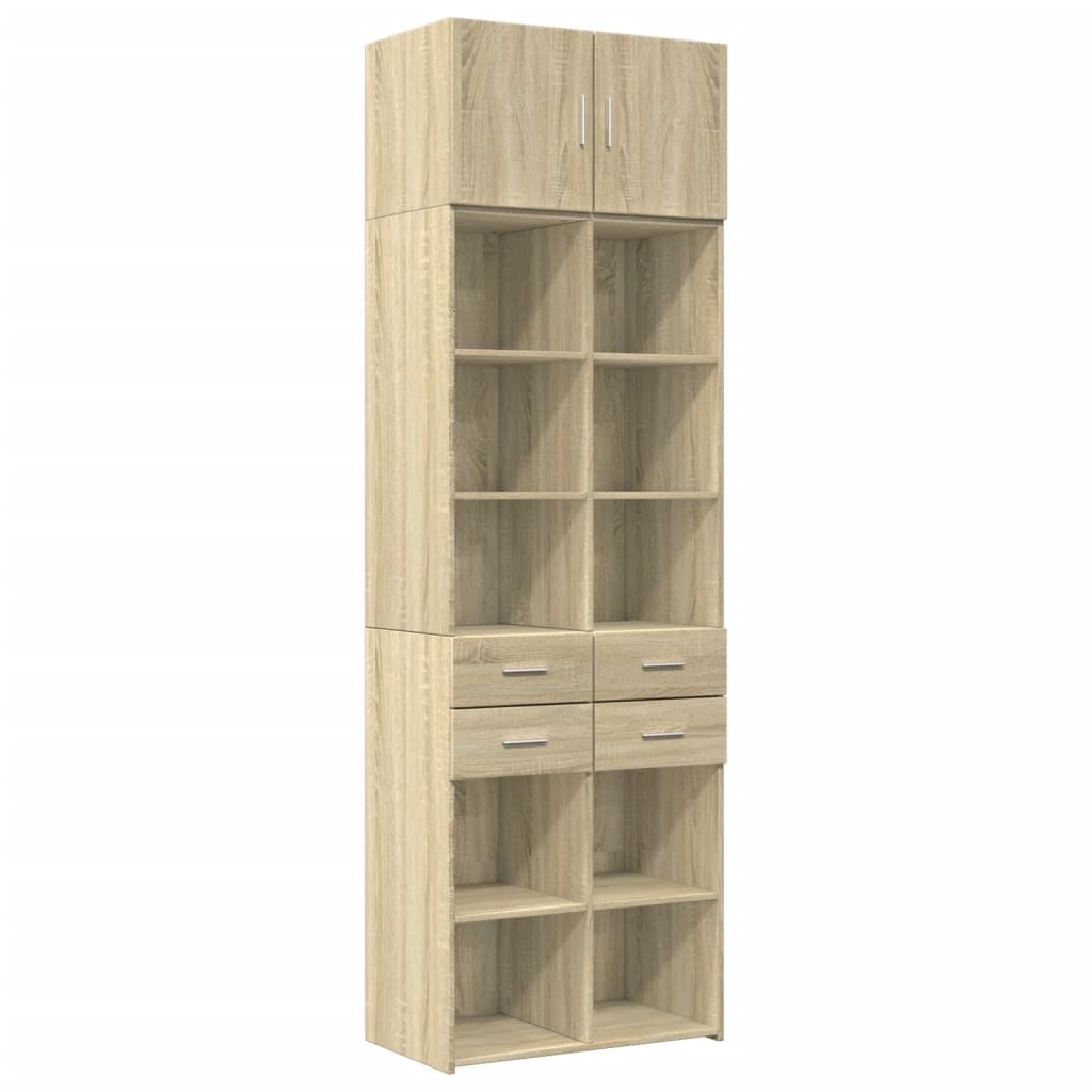 Opbergkast 70X42,5X225 Cm Bewerkt Hout Kleurig