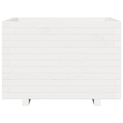 Plantenbak 70X70X49,5 Cm Massief Grenenhout Wit Natuurlijk Douglashout