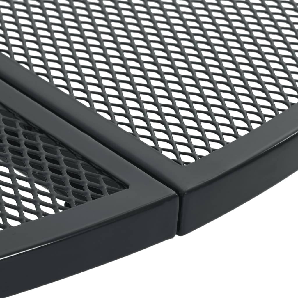 3-Delige Tuinset Stapelbaar Gepoedercoat Staal Antracietkleur