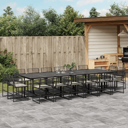 9-Delige Tuinset Poly Rattan Zwart