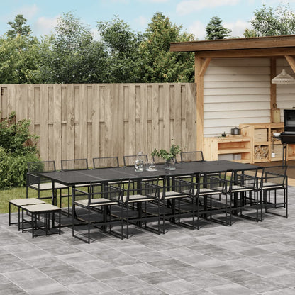 9-Delige Tuinset Poly Rattan Zwart