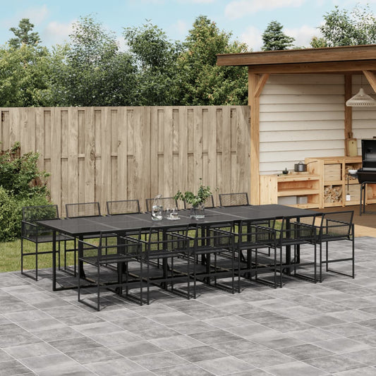 13-Delige Tuinset Poly Rattan Zwart