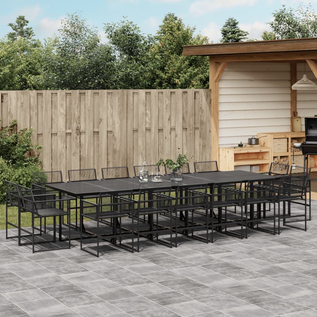 11-Delige Tuinset Poly Rattan Zwart