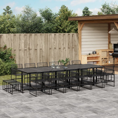 17-Delige Tuinset Poly Rattan Zwart