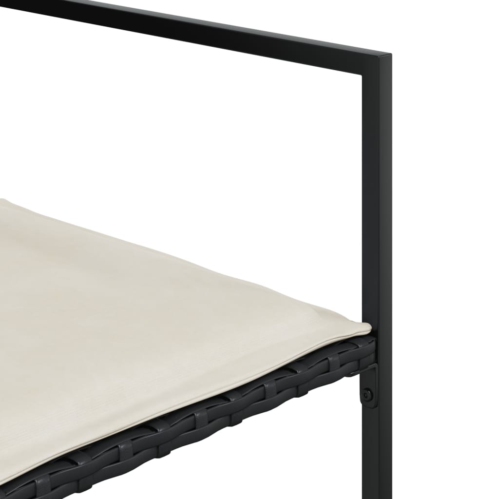 5-Delige Tuinset Met Kussens Poly Rattan Zwart