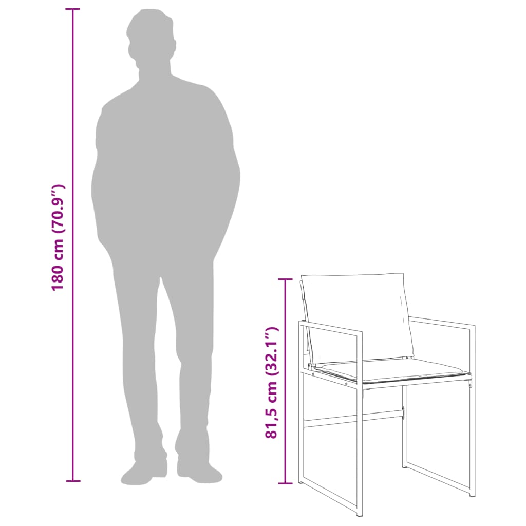 9-Delige Tuinset Met Kussens Textileen Zwart