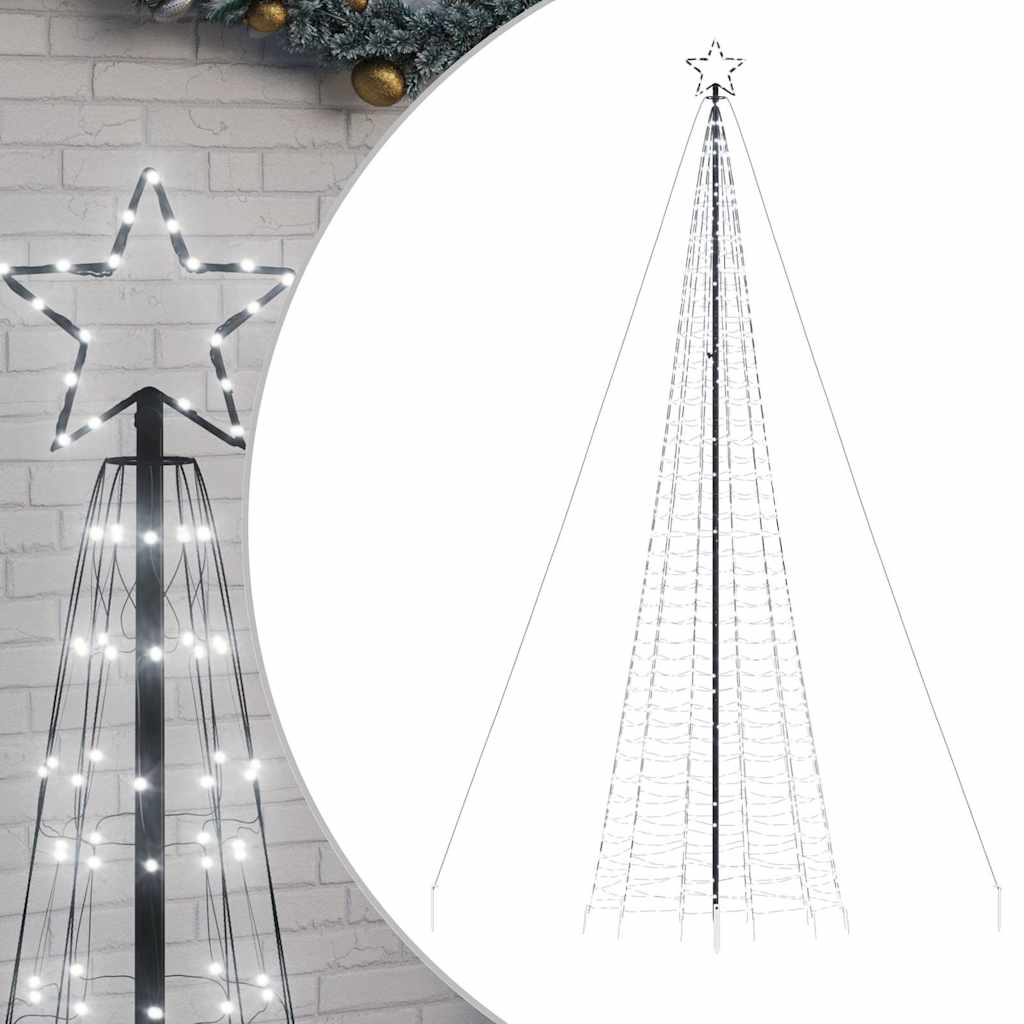 Led-Kerstboom Met Spikes 1534 Leds Koud Wit Koudwit