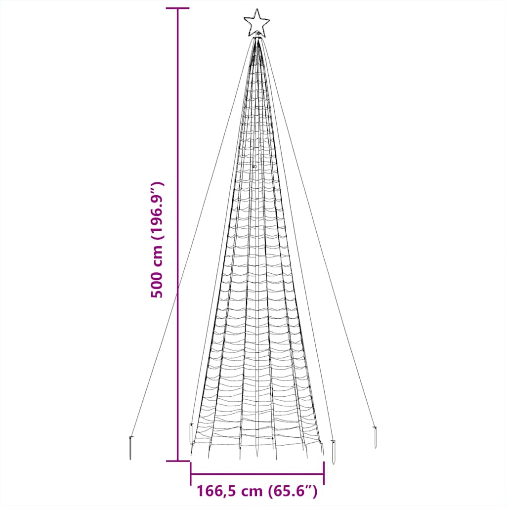 Led-Kerstboom Met Spikes 1534 Leds Blauw