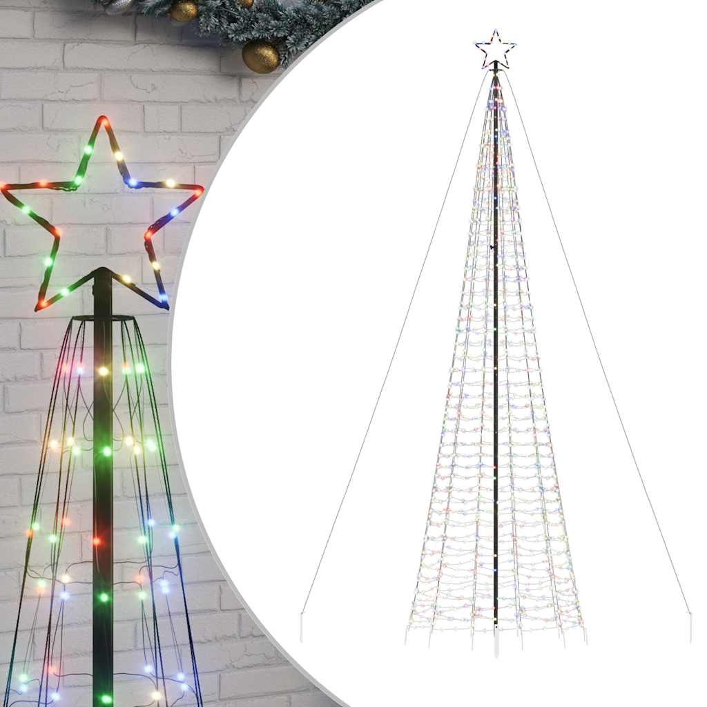 Led-Kerstboom Met Spikes 1534 Led's Kleurrijk Multikleur