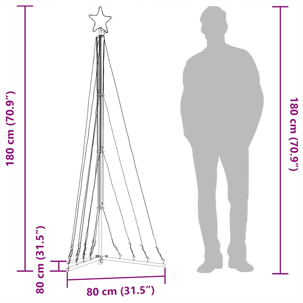 Led-Kerstboom 339 Leds Kleurrijk 187 Cm Multikleur