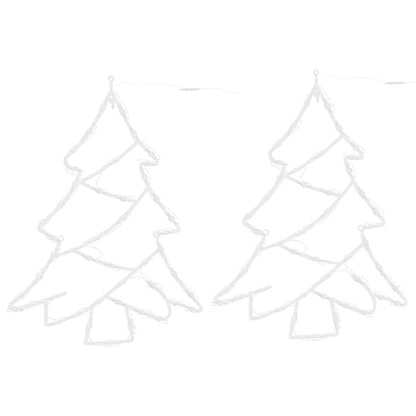 Kerstverlichting Kerstboom Silhouet 2 St 50 Leds Warm Wit