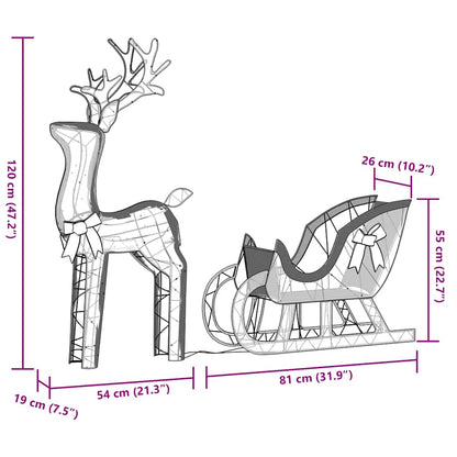 Kerstdecoratie Rendier En Slee 100 Led's