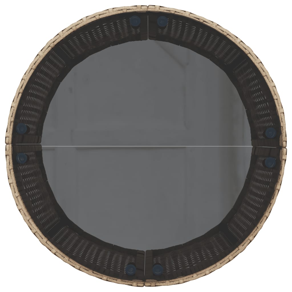 Tuinbank Met Tafel En Kussens Poly Rattan Beige En Lichtgrijs