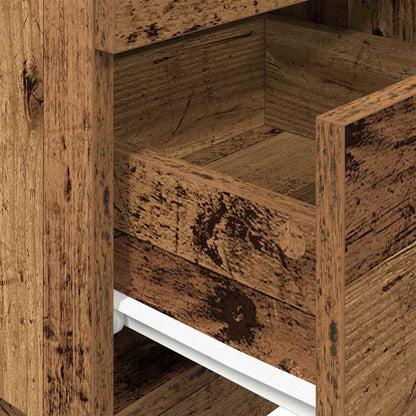 Nachtkastje Met 2 Lades 36X36X68 Cm Oud Houtkleurig