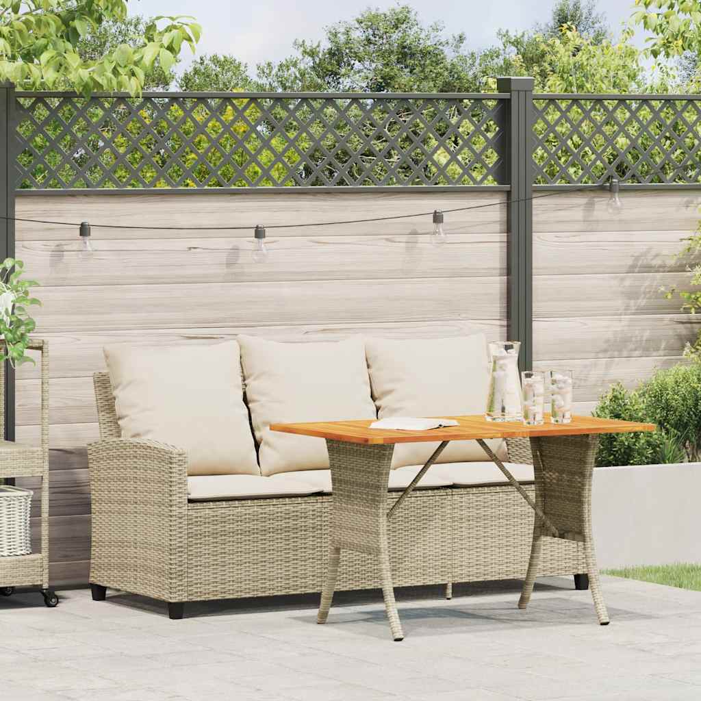 Tuinbank 3-Zits Met Kussens & Tafel Poly Rattan