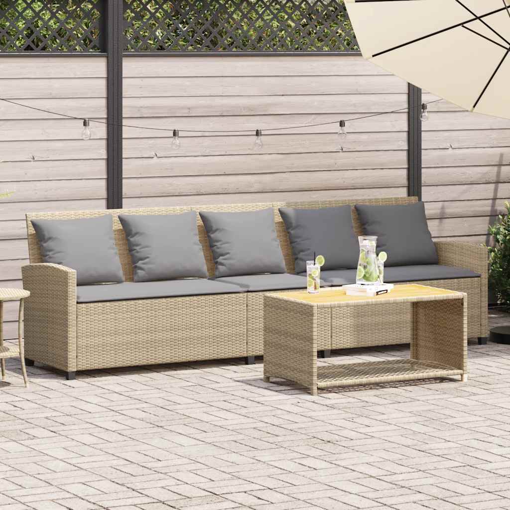 Tuinbank Met Kussens Poly Rattan