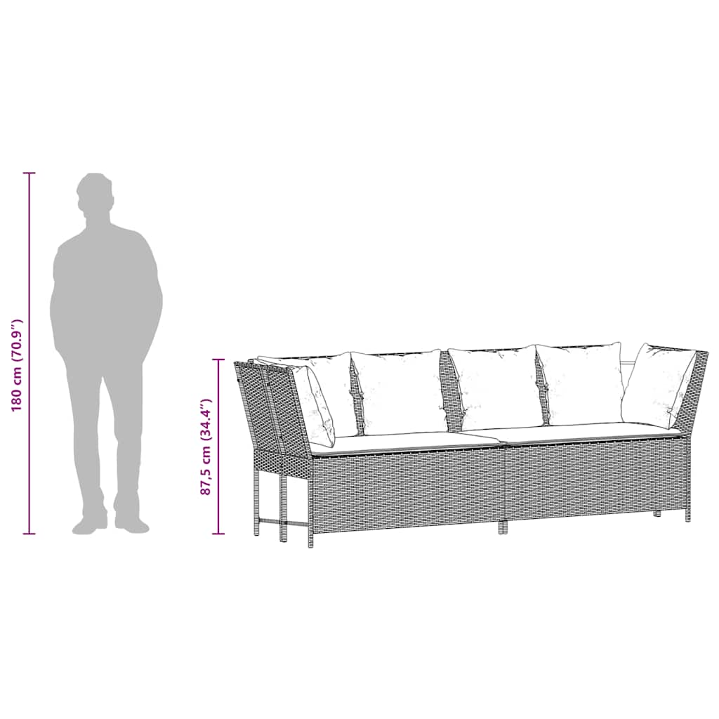 Tuinbank Met Kussens Poly Rattan