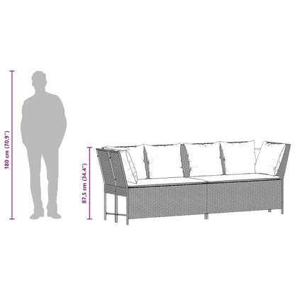 Tuinbank Met Kussens Poly Rattan