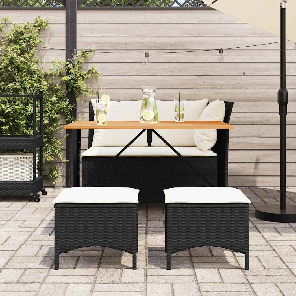 4-Delige Tuinset Met Kussens Poly Rattan