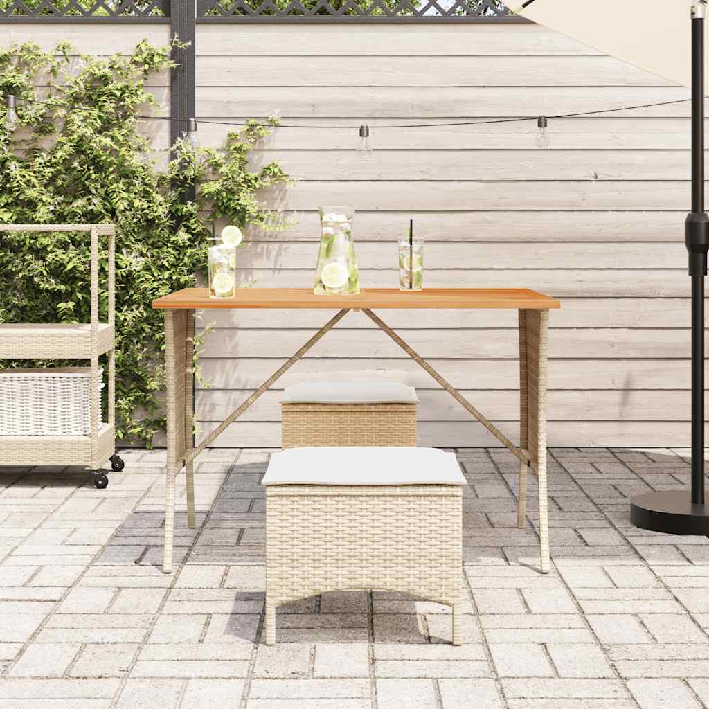 3-Delige Tuinset Met Kussens Poly Rattan