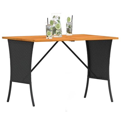 Tuintafel Met Acaciahouten Blad 105X75X72 Cm Poly Rattan
