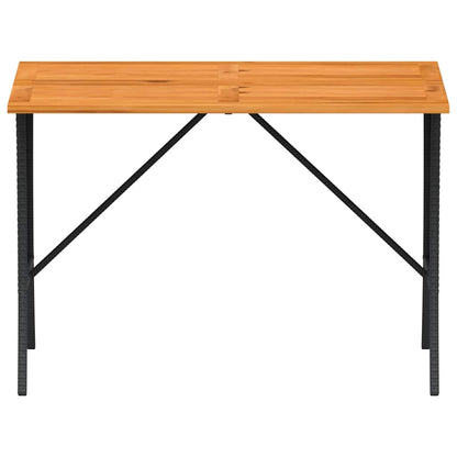 Tuintafel Met Acaciahouten Blad 105X75X72 Cm Poly Rattan