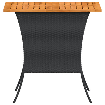 Tuintafel Met Acaciahouten Blad 105X75X72 Cm Poly Rattan