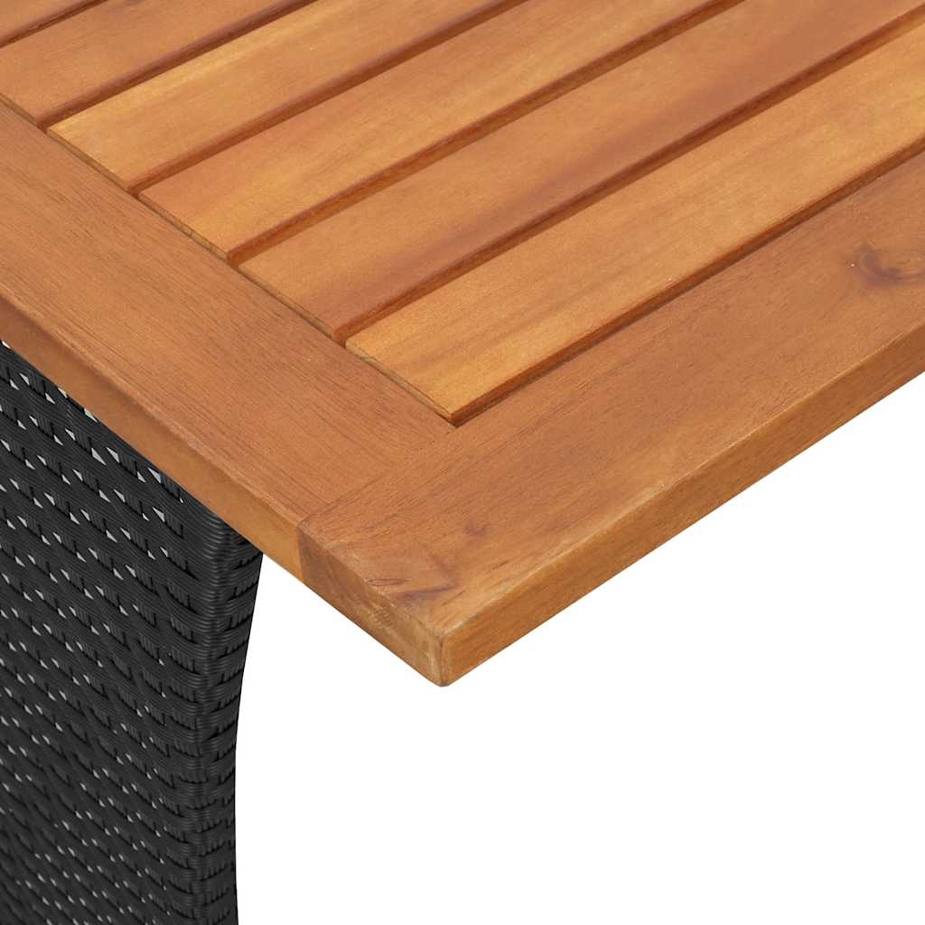 Tuintafel Met Acaciahouten Blad 105X75X72 Cm Poly Rattan