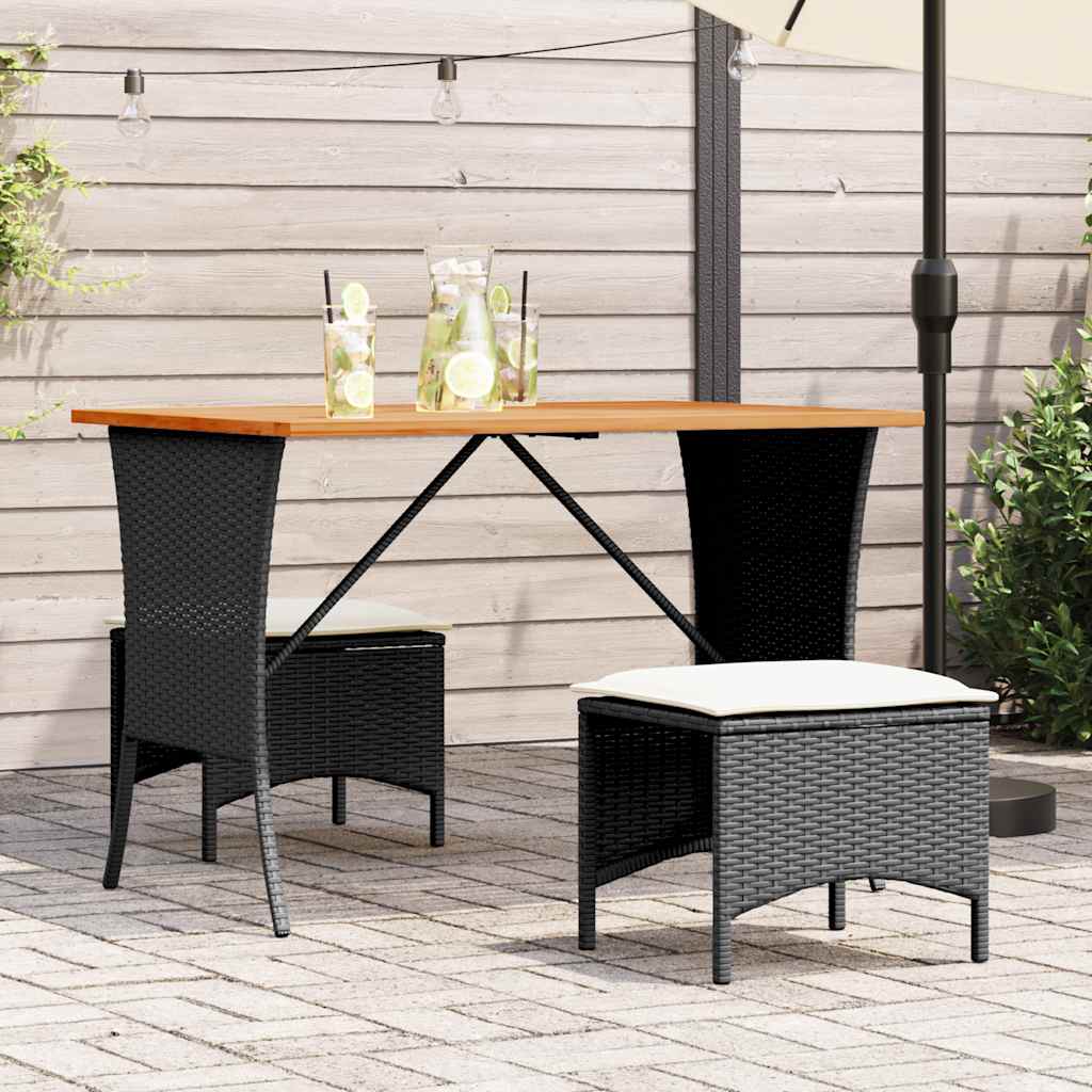Tuintafel Met Acaciahouten Blad 105X75X72 Cm Poly Rattan