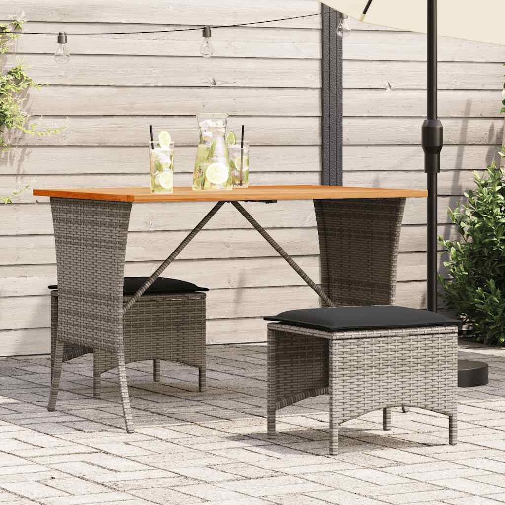Tuintafel Met Acaciahouten Blad 105X75X72 Cm Poly Rattan