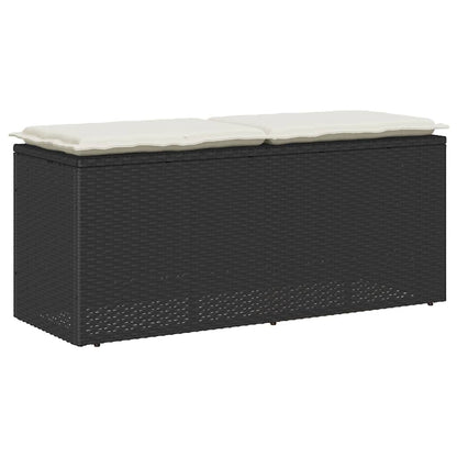 Tuinbank Met Kussen 110X40X44 Cm Poly Rattan