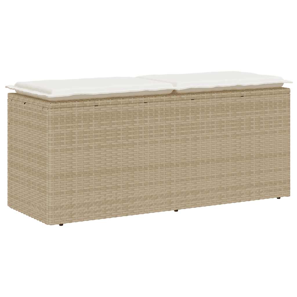 Tuinbank Met Kussen 110X40X44 Cm Poly Rattan