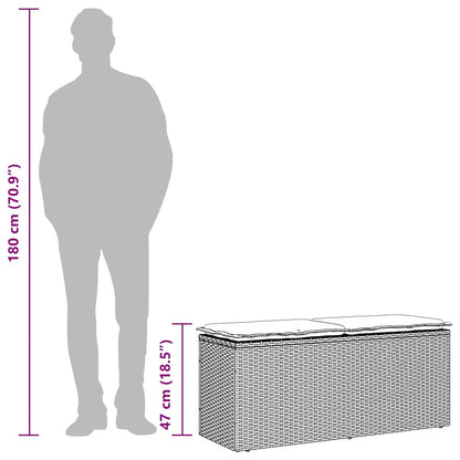 Tuinbank Met Kussen 110X40X44 Cm Poly Rattan