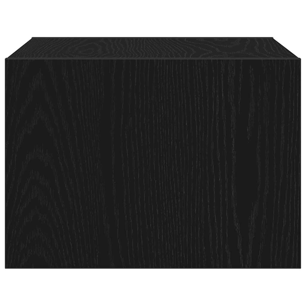 Nachtkastje Met Led's Wandgemonteerd Zwart Eiken