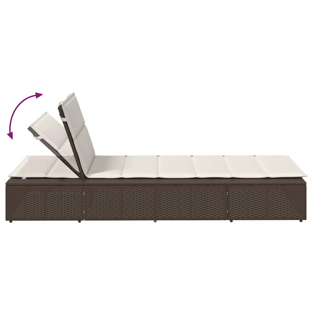 Ligbed Met Zwevend Kussen Poly Rattan