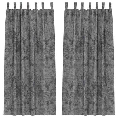 Gordijn Met Gordijnen 2 Pcs 260 X 140 Cm Fluweel Grijs