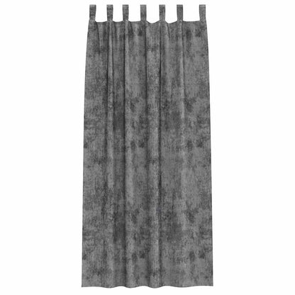 Gordijn Met Gordijnen 2 Pcs 260 X 140 Cm Fluweel Grijs