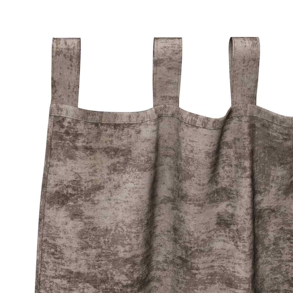 Gordijn Met Gordijnen 2 Pcs 175 X 140 Cm Fluweel Cappuccino