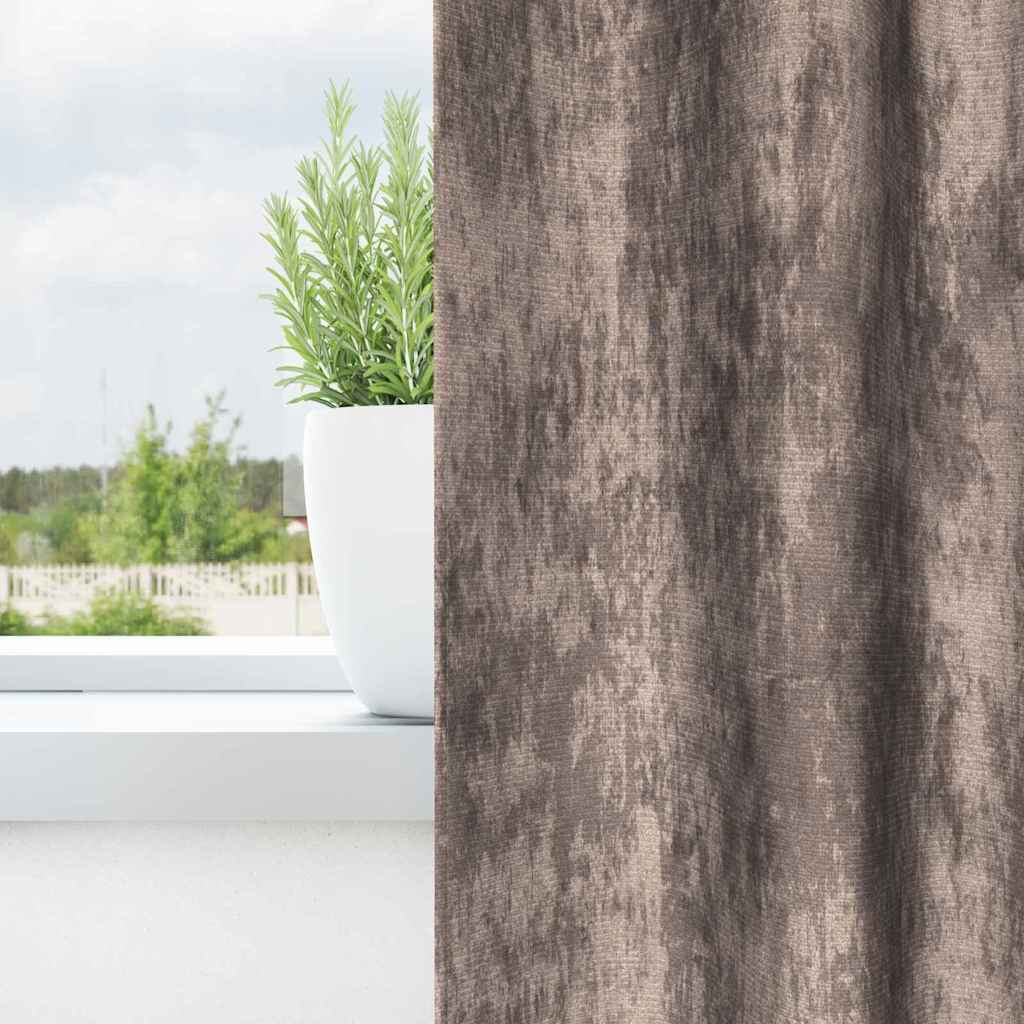 Gordijn Met Gordijnen 2 Pcs 175 X 140 Cm Fluweel Cappuccino