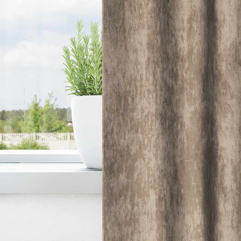 Gordijn Met Gordijnen 2 Pcs 225 X 140 Cm Fluweel Champagne