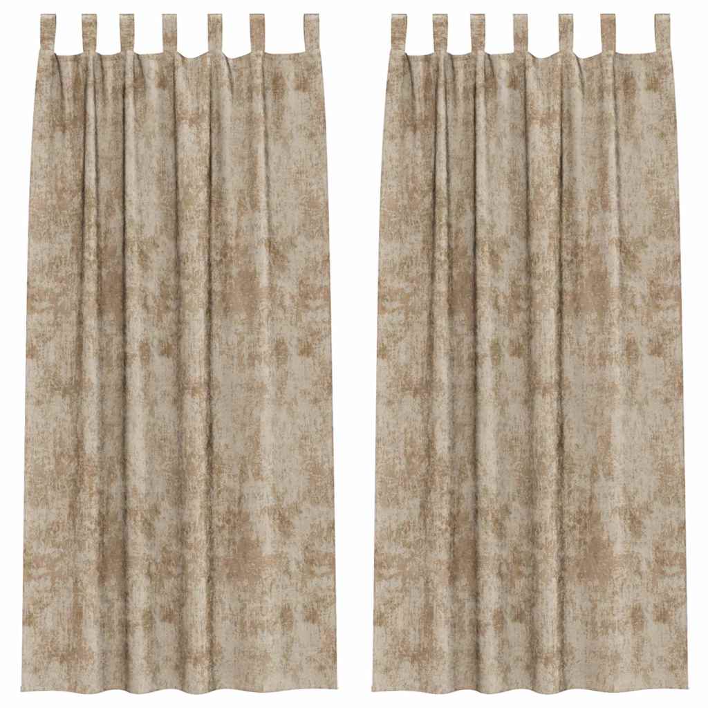 Gordijn Met Gordijnen 2 Pcs 225 X 140 Cm Fluweel Champagne