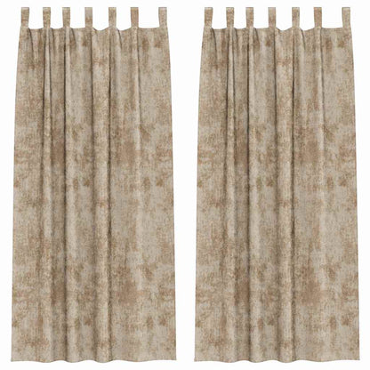 Gordijn Met Gordijnen 2 Pcs 225 X 140 Cm Fluweel Champagne