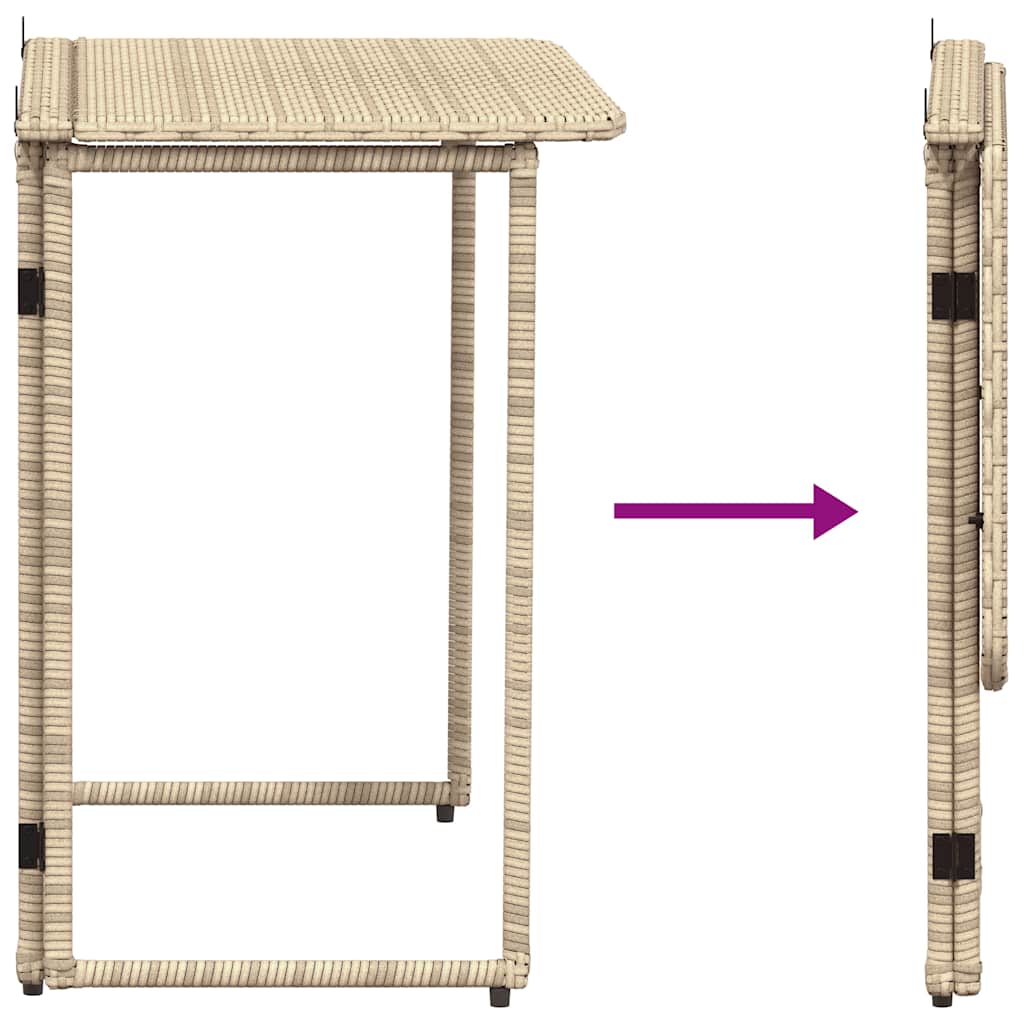 Tuintafel Inklapbaar 90X51X75 Cm Poly Rattan