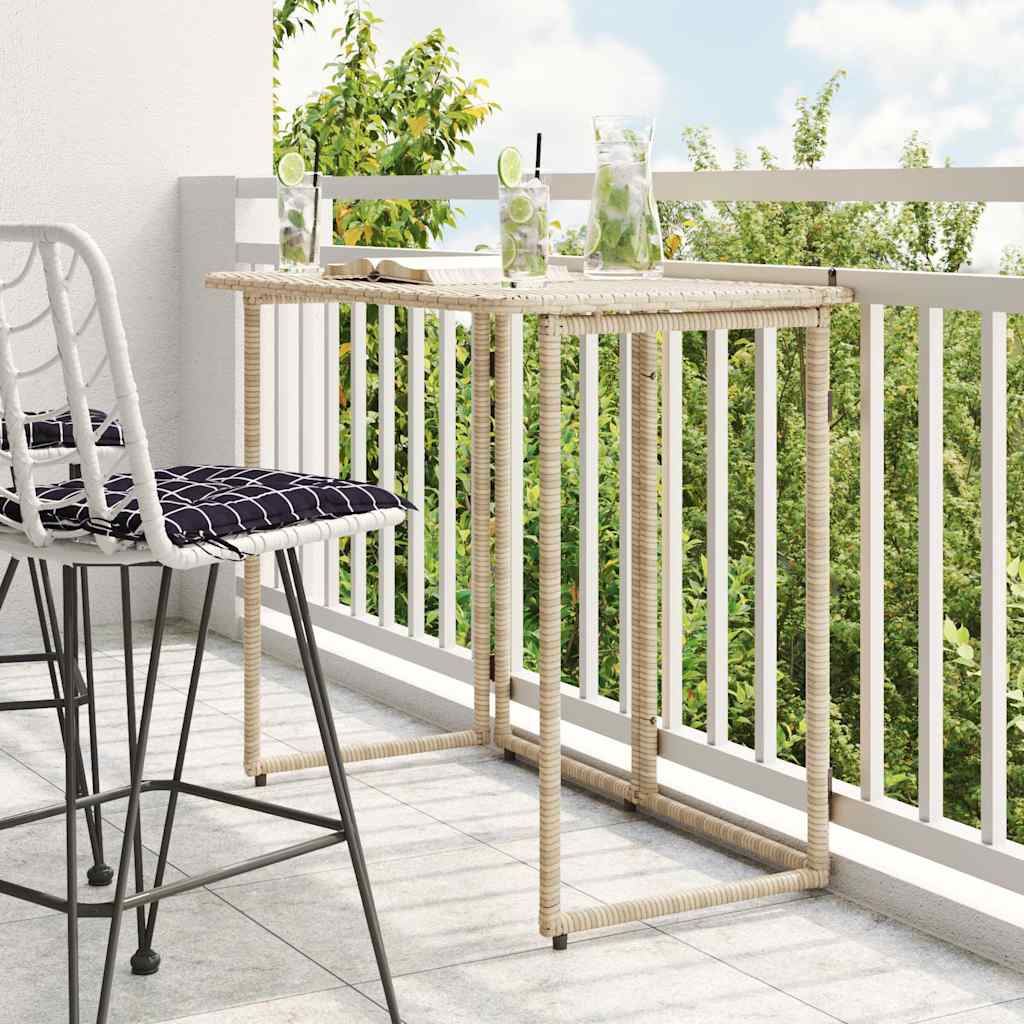 Tuintafel Inklapbaar 90X51X75 Cm Poly Rattan