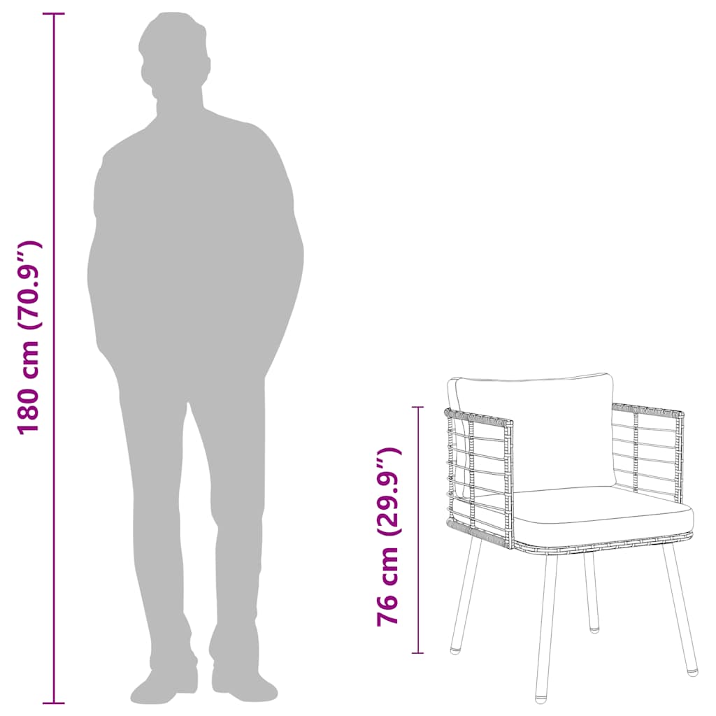 Tuinstoel Met Kussens Poly Rattan