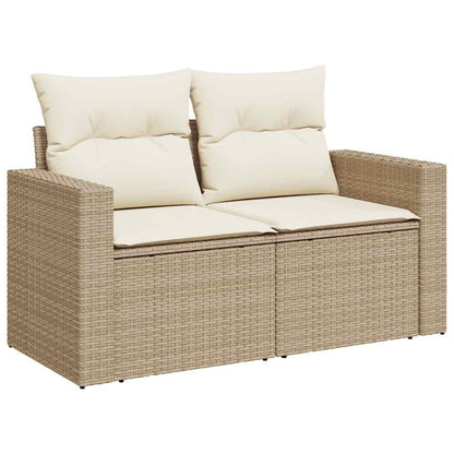 11-Delige Tuinset Met Kussens Poly Rattan Beige