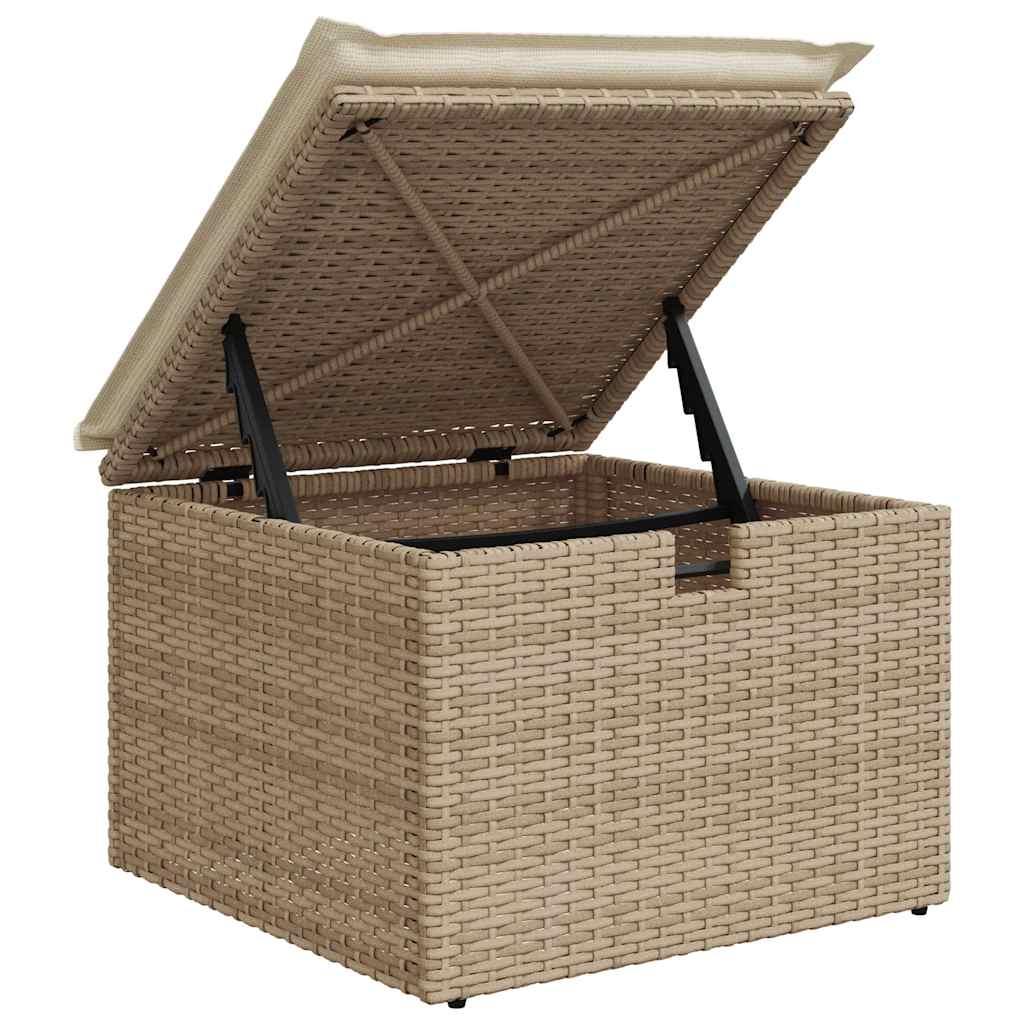 11-Delige Tuinset Met Kussens Poly Rattan Beige