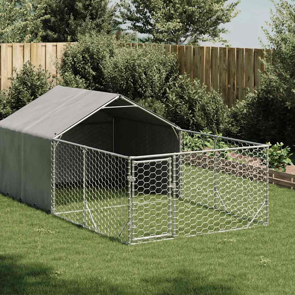 Hondenkennel Met Ren 6X3X1,9 M Gegalvaniseerd Staal